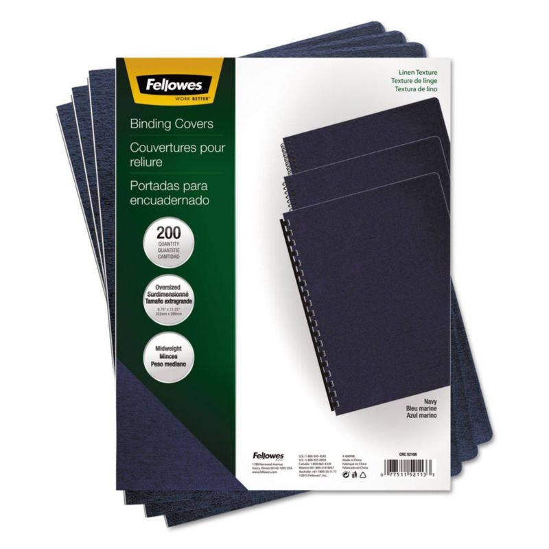 Portadas de presentación Fellowes tamaño carta azul marino - Pack de 200