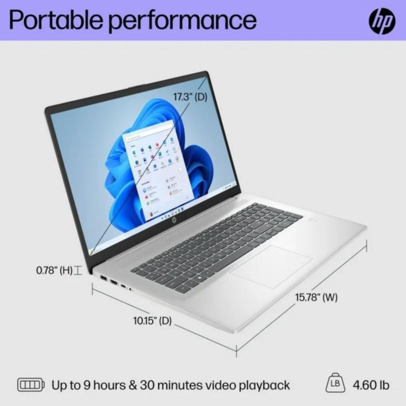 Portátil HP 173" FHD Ryzen 5 8 GB RAM 512 GB SSD Windows 11