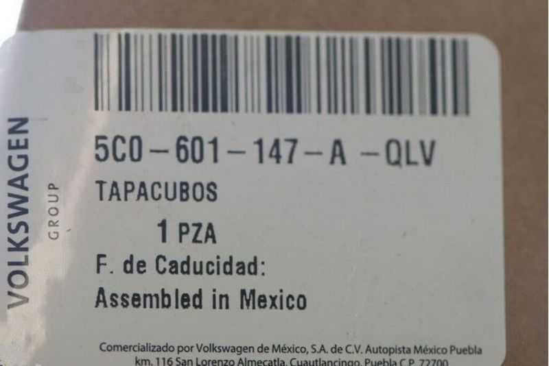 Tapacubos Volkswagen 41 cm para llanta de 16 pulgadas 5C0-601-147-A