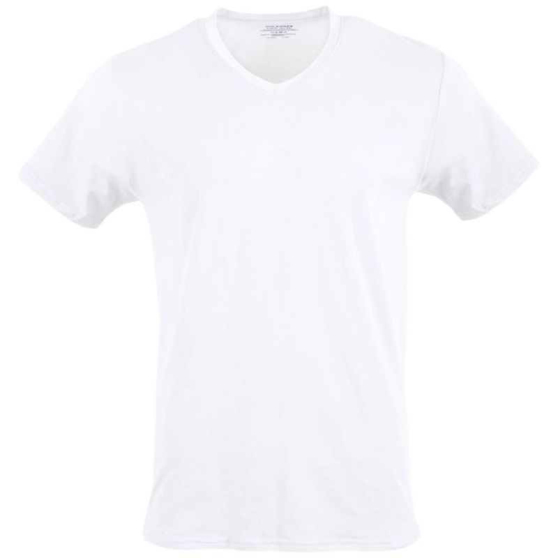 Camiseta Gildan cuello en V pack de 3 talla mediana blanco