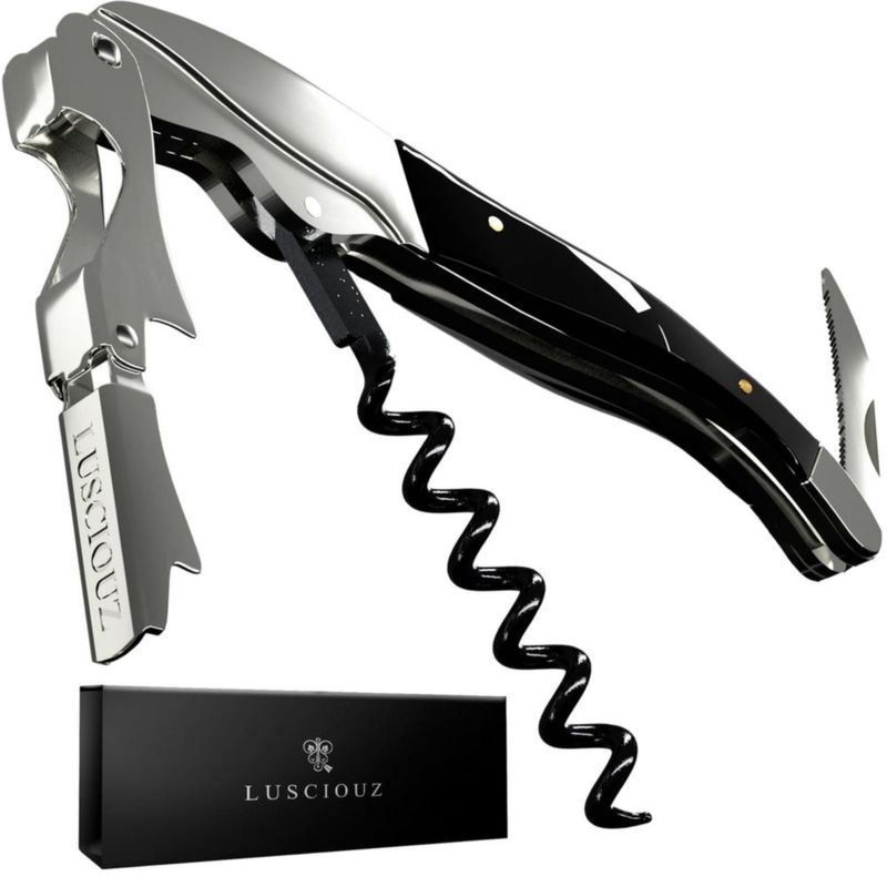 Sacacorchos Lusciouz Sommelier de 6 Bobinas Negro