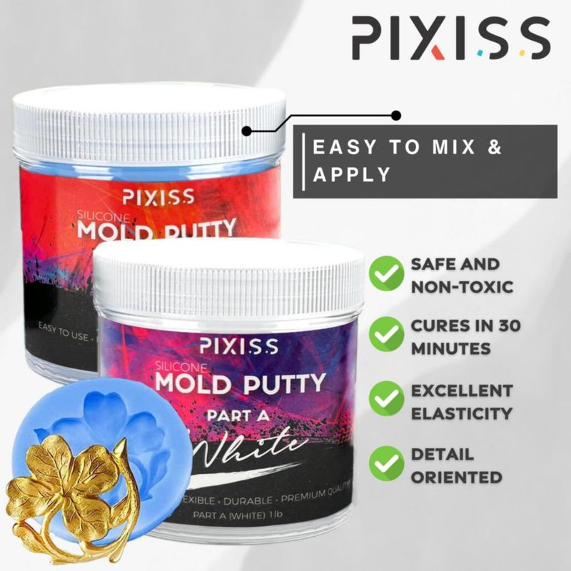 Masilla para Moldes Pixiss 400 g Mezcla 1:1 Reutilizable de Silicona
