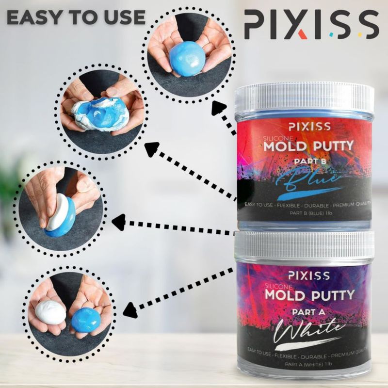 Masilla para Moldes Pixiss 400 g Mezcla 1:1 Reutilizable de Silicona