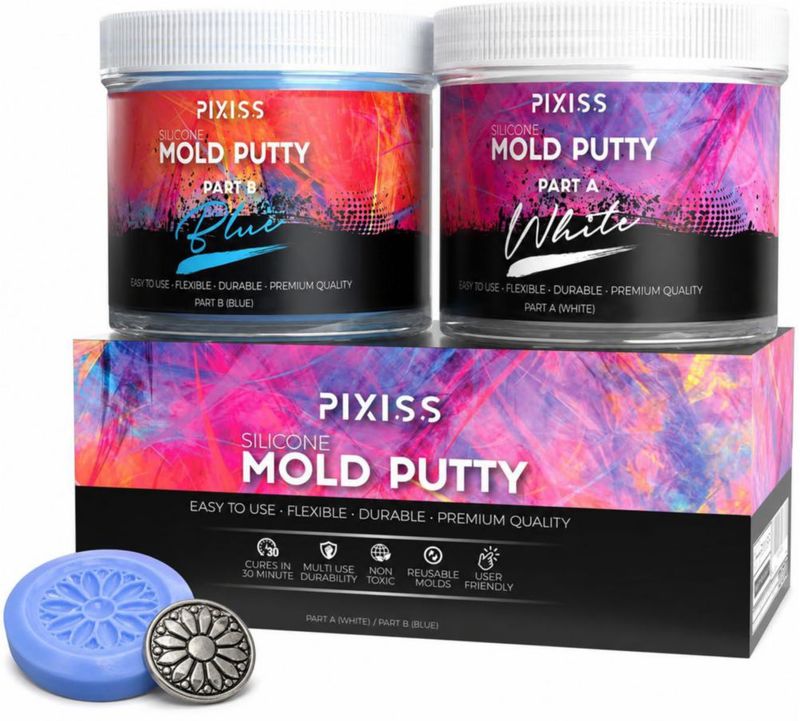 Masilla para Moldes Pixiss 400 g Mezcla 1:1 Reutilizable de Silicona