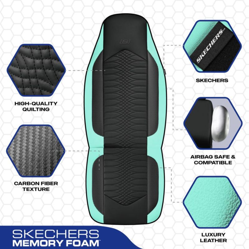Cubierta de Asiento de Coche Skechers Impermeable de Cuero Menta