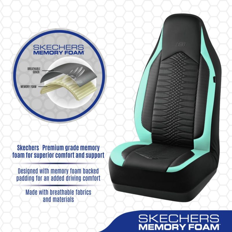Cubierta de Asiento de Coche Skechers Impermeable de Cuero Menta