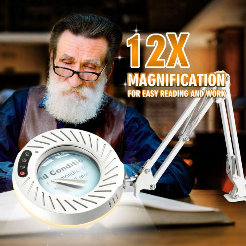 Lupa Toolastra 12X con Luz y Soporte