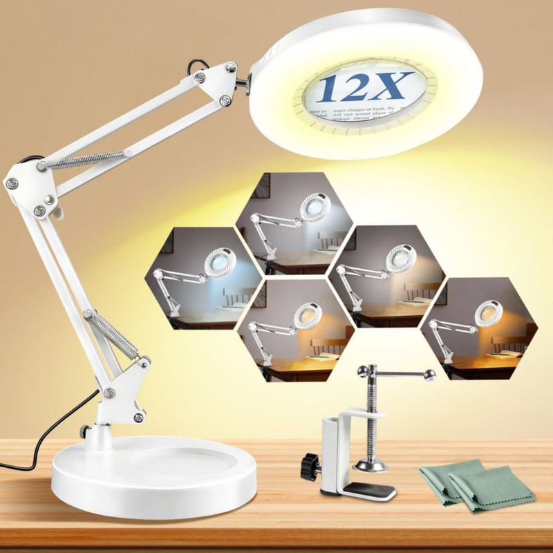 Lupa Toolastra 12X con Luz y Soporte