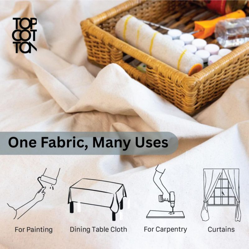 Lona de Algodón Reciclado TOPCOTTON 122 × 152 cm (1 unidad)