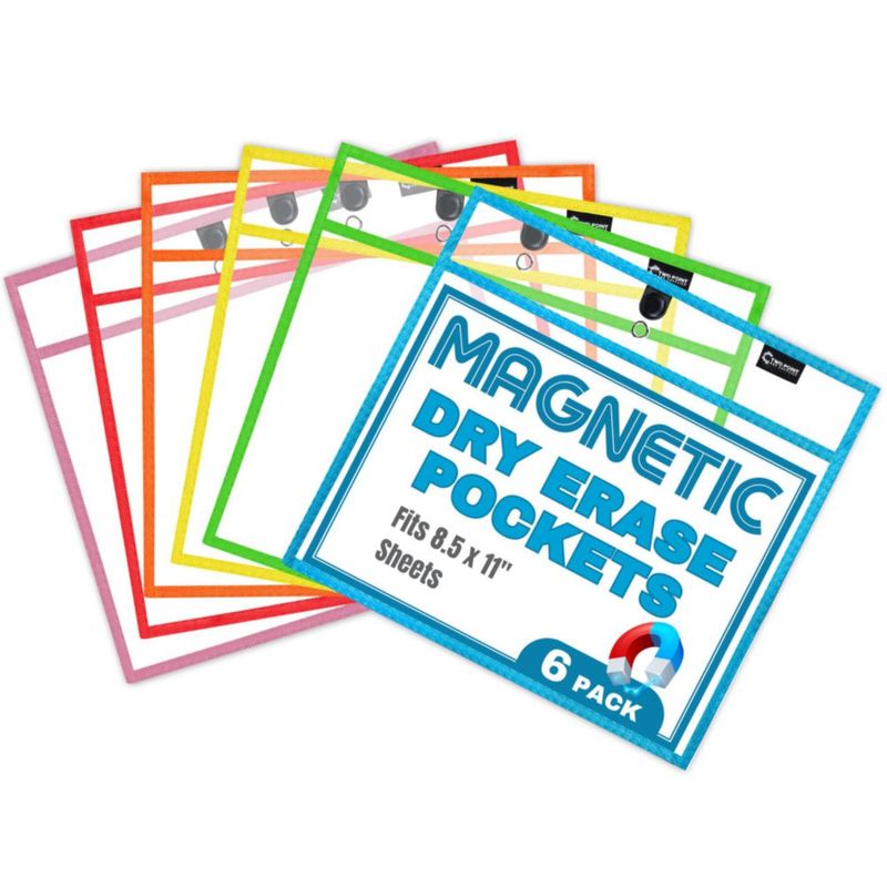 Bolsillos Magnéticos de Pizarra Secable Two Point Pack de 6 – Formato Horizontal
