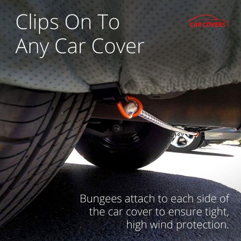 Correas para Cubierta de Coche AllGuard 91 cm con Cuerdas Elásticas y Ganchos