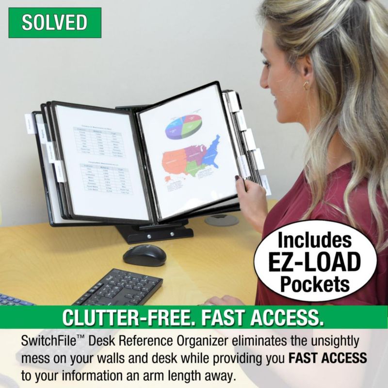 Organizador de Referencias Ultimate Office de 10 Bolsillos Negro