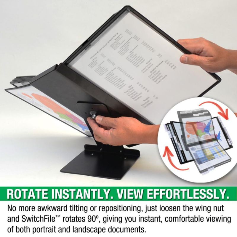 Organizador de Referencias Ultimate Office de 10 Bolsillos Negro