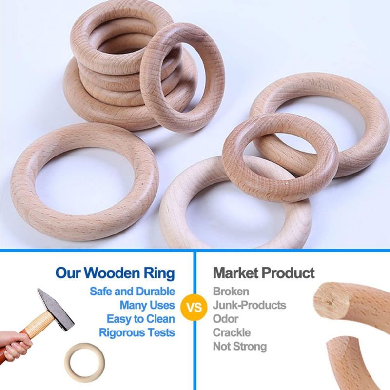 Mordedor Arudyo de Silicona y Madera Anillo Arcoíris Libre de BPA