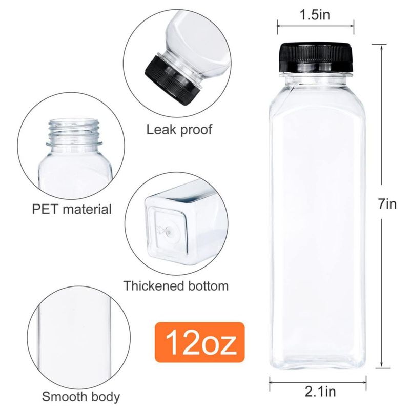 Botella DANALLAN 24 uds 355 ml Plástico Transparente para Jugos