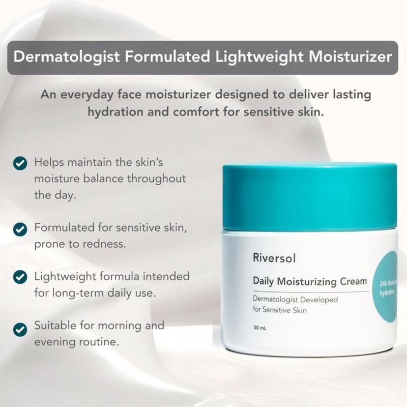 Crema Hidratante Facial Riversol 50 ml para Piel Sensible