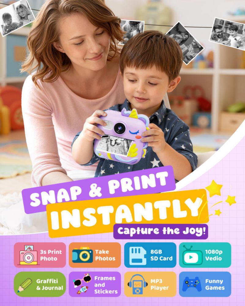 Cámara Infantil KOKODI Instantánea 2.4" Verde