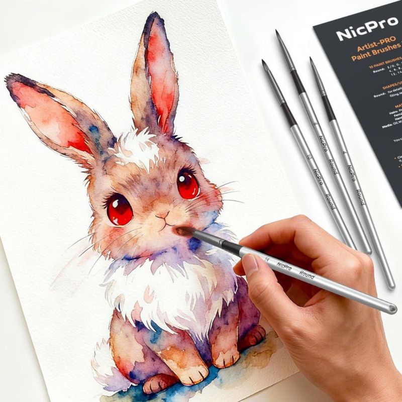 Pinceles de pintura Nicpro 10 uds. juego de puntas redondas 10 tamaños