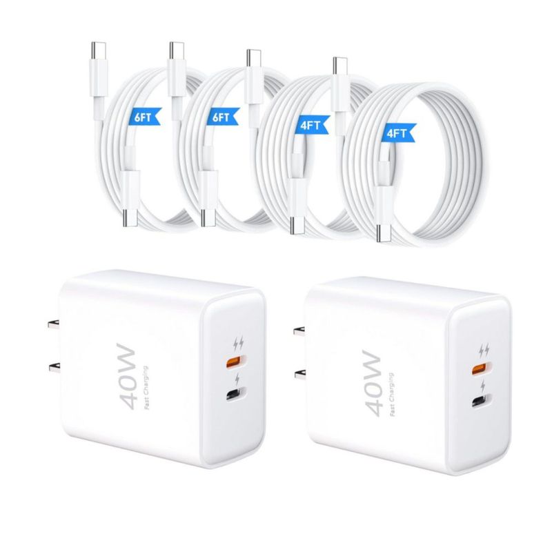 Cargador USB VOLZOR 40W Kit de carga rápida con doble puerto USB‑C
