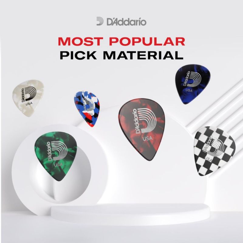 Púas de guitarra D'Addario de celuloide surtidas medianas 070 mm paquete de 25