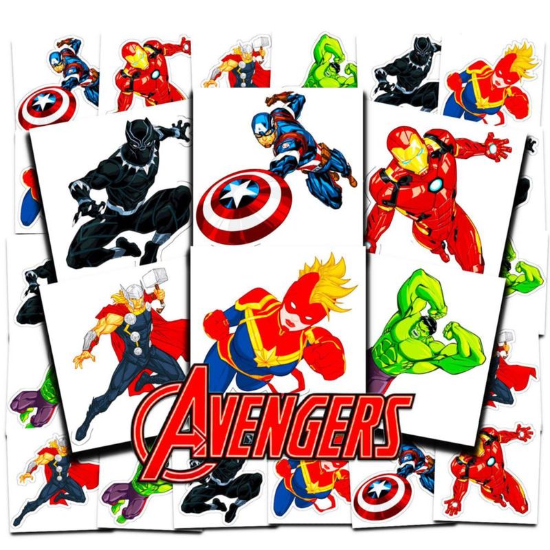 Tatuajes temporales Marvel 72 piezas Avengers – Recuerdos de fiesta