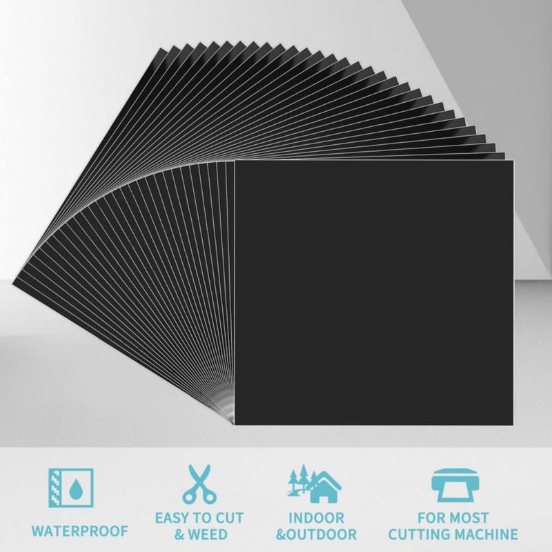 Vinilo Huaxing negro mate 30 cm – paquete de 30 hojas