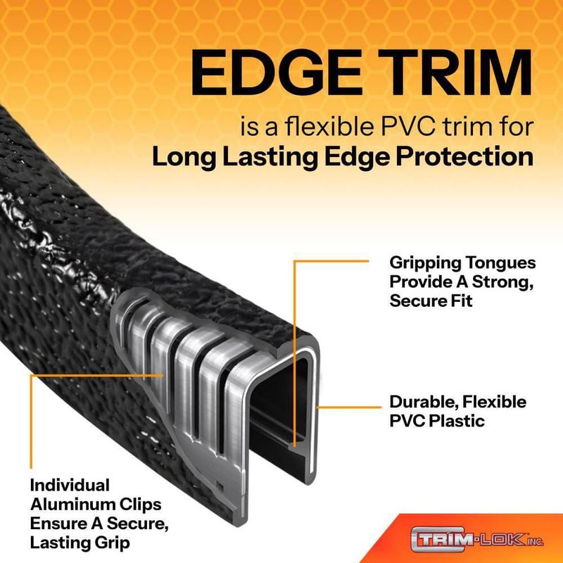 Perfil de Borde TRIM-LOK 75 m Acabado Piedra Negra PVC 1/8 in