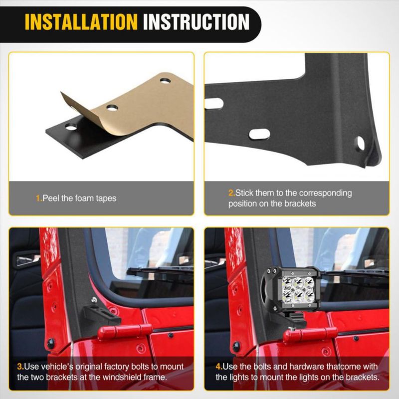 Soporte de Montaje Nilight 127 cm para Jeep Wrangler TJ 1997‑2006