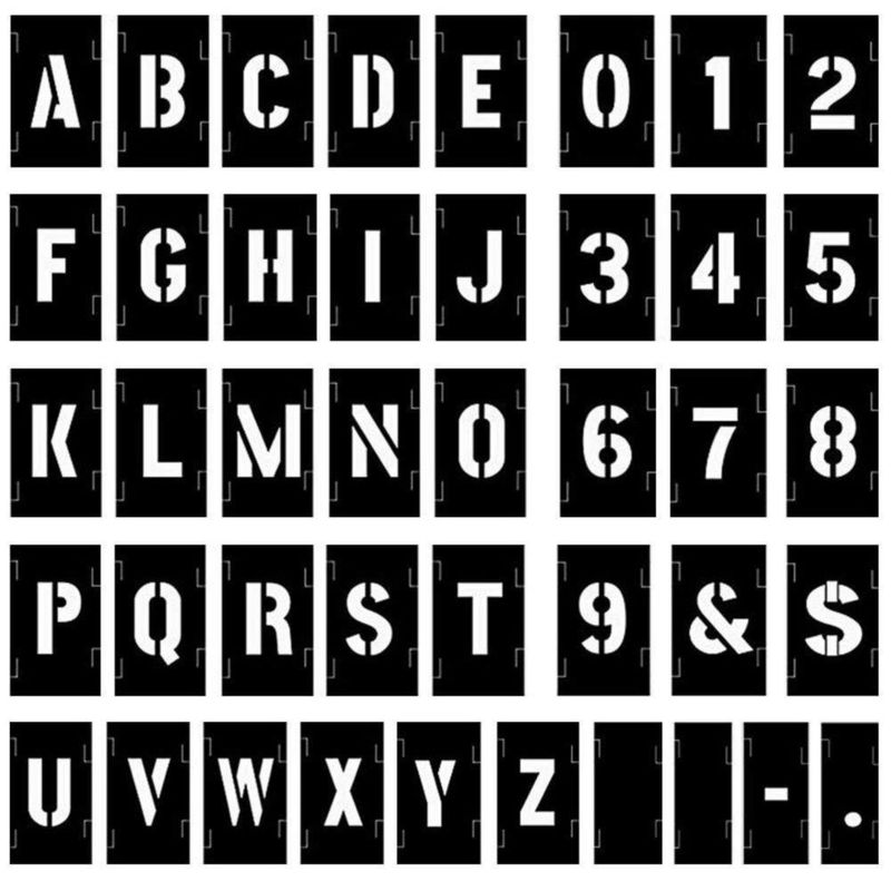 Juego de plantillas de PVC negro Attisstore 25 cm 138 piezas
