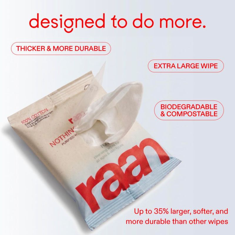 Toallitas Húmedas para Bebé Raan Algodón 4 Pack (40 unidades) Sin Fragancia
