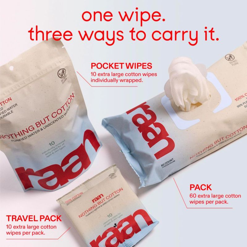 Toallitas Húmedas para Bebé Raan Algodón 4 Pack (40 unidades) Sin Fragancia