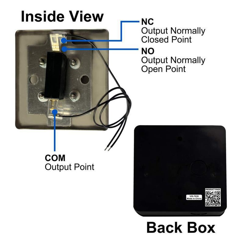 Botón de salida Visionis VIS-7039 cableado juego de 4 unidades