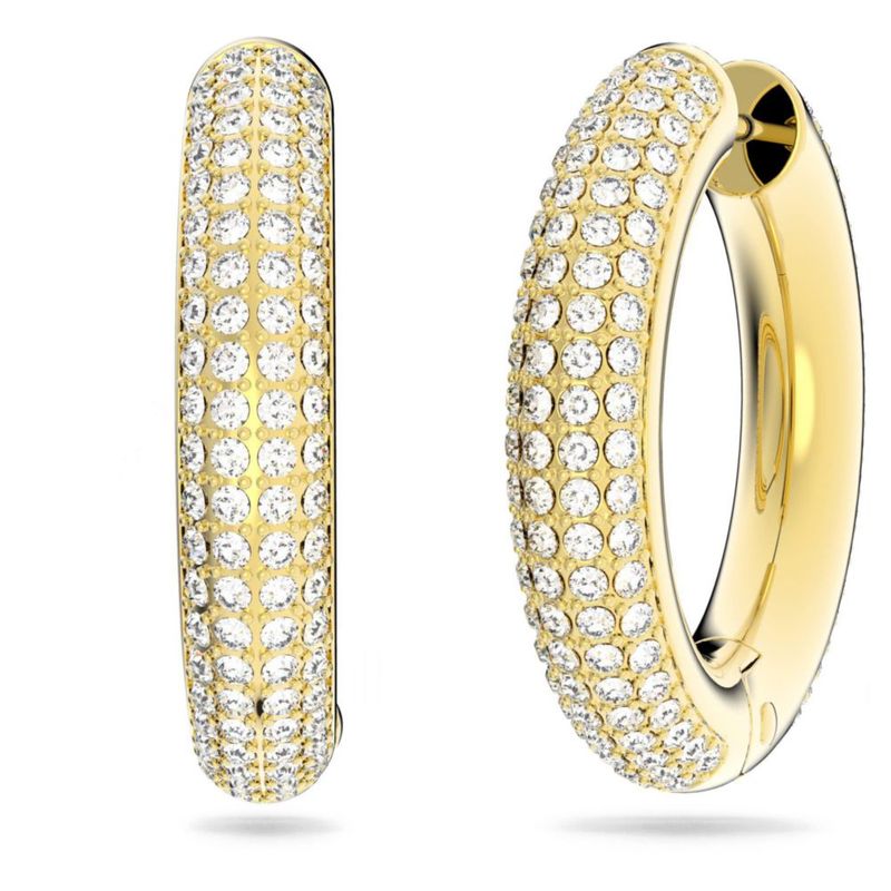 Pendiente Swarovski Mediano Chapado en Oro Blanco
