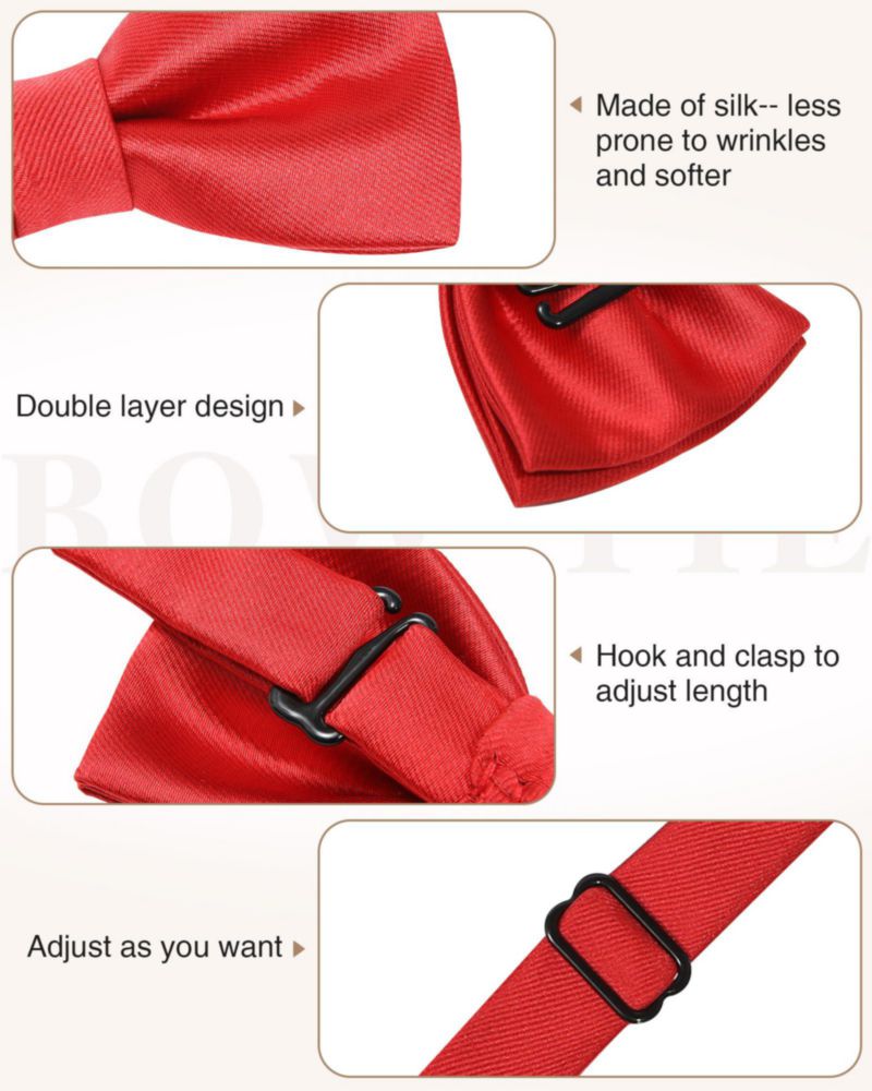 Pajarita Kajeer 10 x 45 cm Ajustable de Seda Sólida