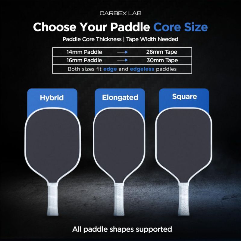 Protector de Borde para Pala de Pickleball Carbex Lab 30 mm Pack de 4 Azul PU