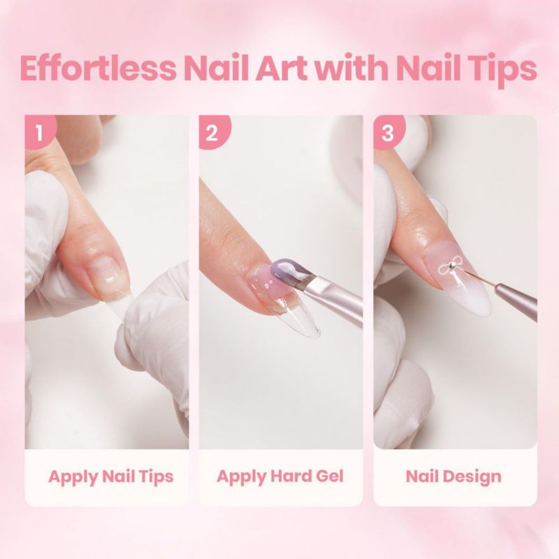 Kit de Gel Beetles SIN HEMA - 3 colores tips base y top coat