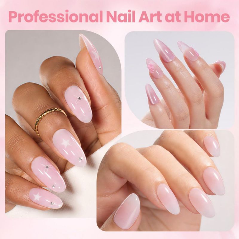 Kit de Gel Beetles SIN HEMA - 3 colores tips base y top coat
