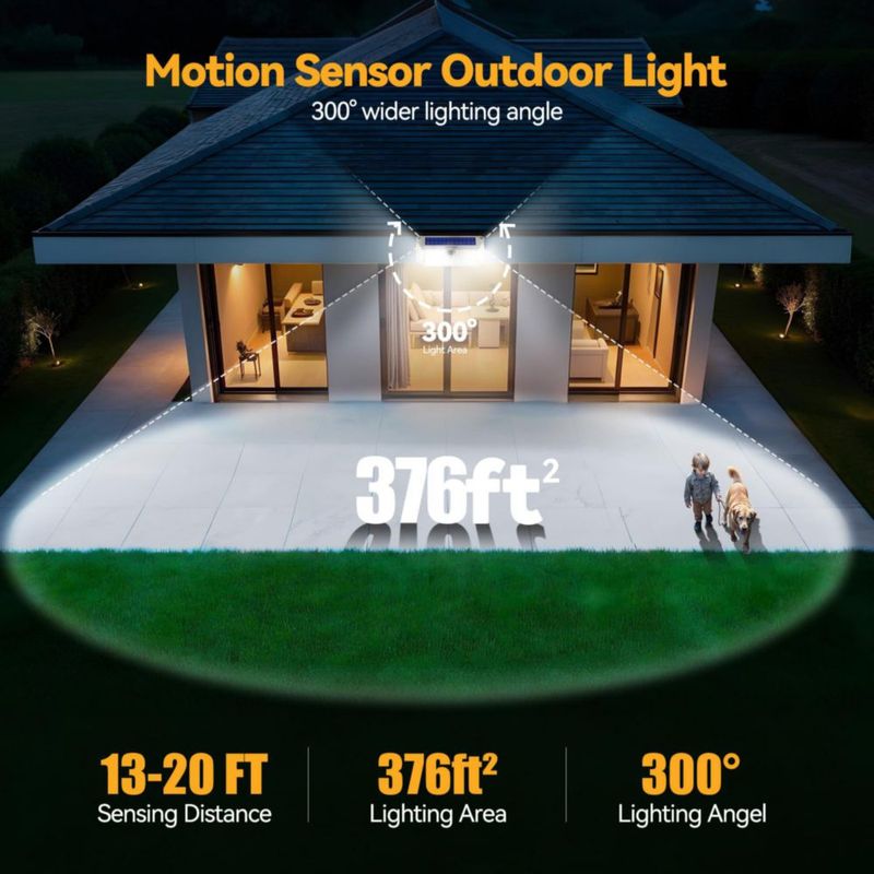 Luces solares TECKNET 4200 lm con sensor de movimiento paquete de 2