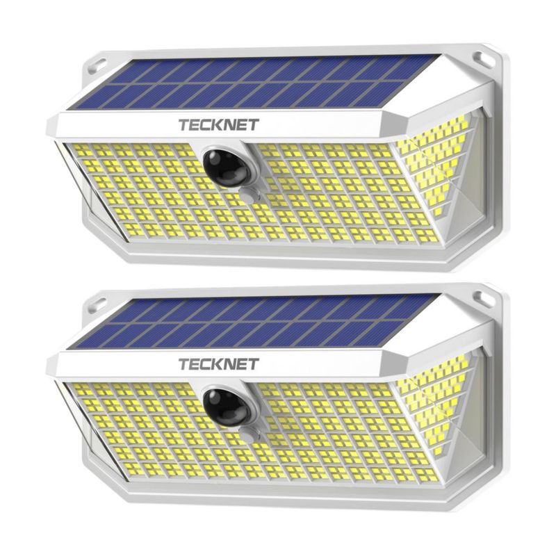 Luces solares TECKNET 4200 lm con sensor de movimiento paquete de 2