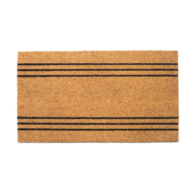 Felpudo Eco Living 43x26 cm de Coco Beige con Rayas