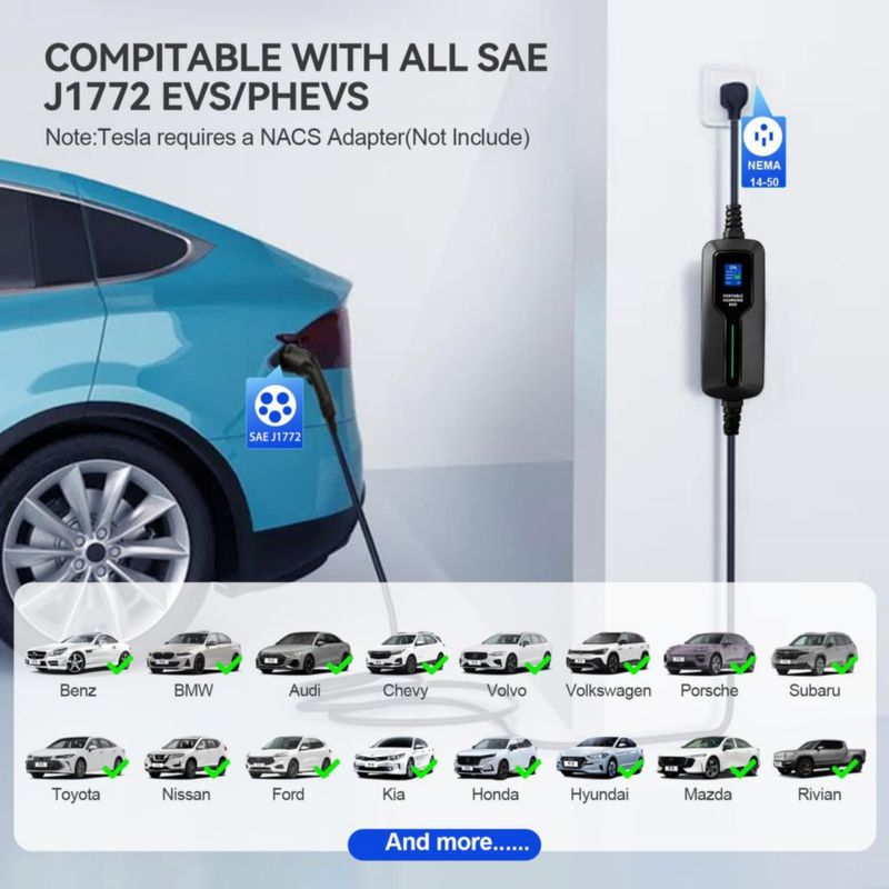 Cargador EV LEFANEV 32 A Nivel 2 76 kW cable de 6 m (20 ft) 220 V