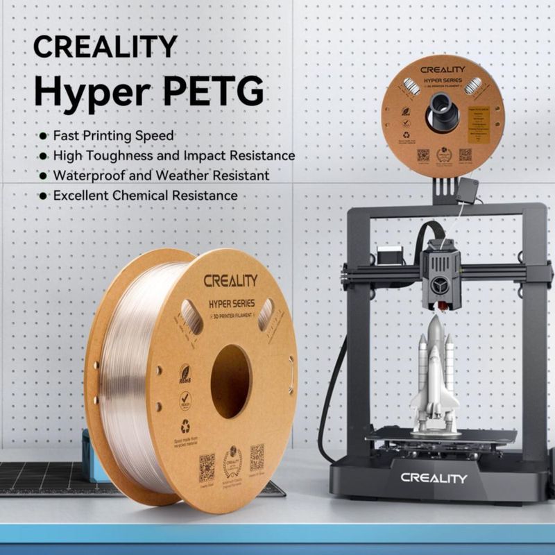 Filamento Creality PETG 1.75 mm Negro 2 kg (Pack de 2)
