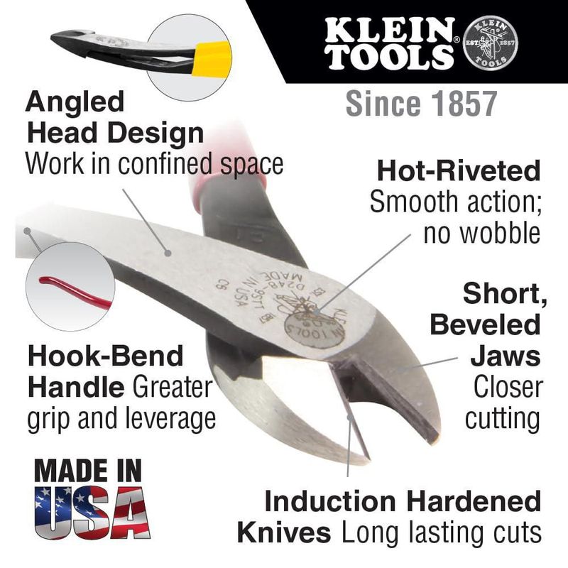 Alicates KLEIN TOOLS de 23 cm alta palanca y con anilla de sujeción