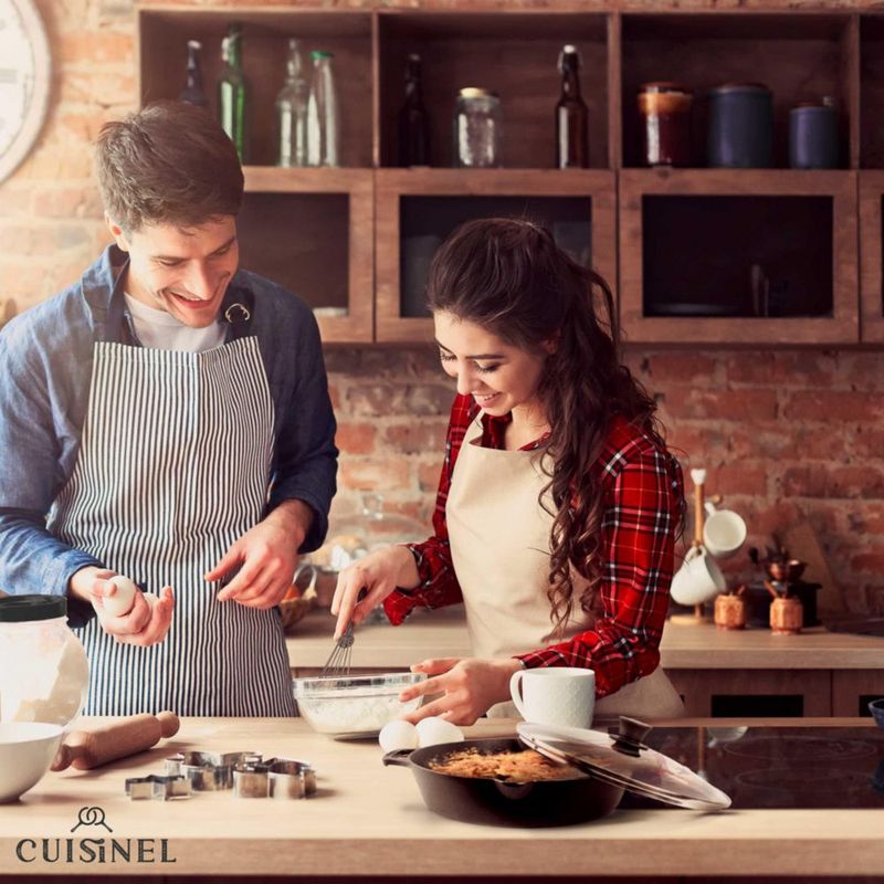 Sartén Cuisinel de hierro fundido 30 cm + tapa + raspador