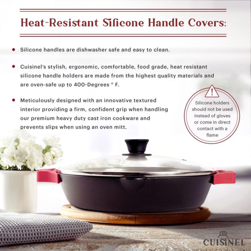 Sartén Cuisinel de hierro fundido 30 cm + tapa + raspador