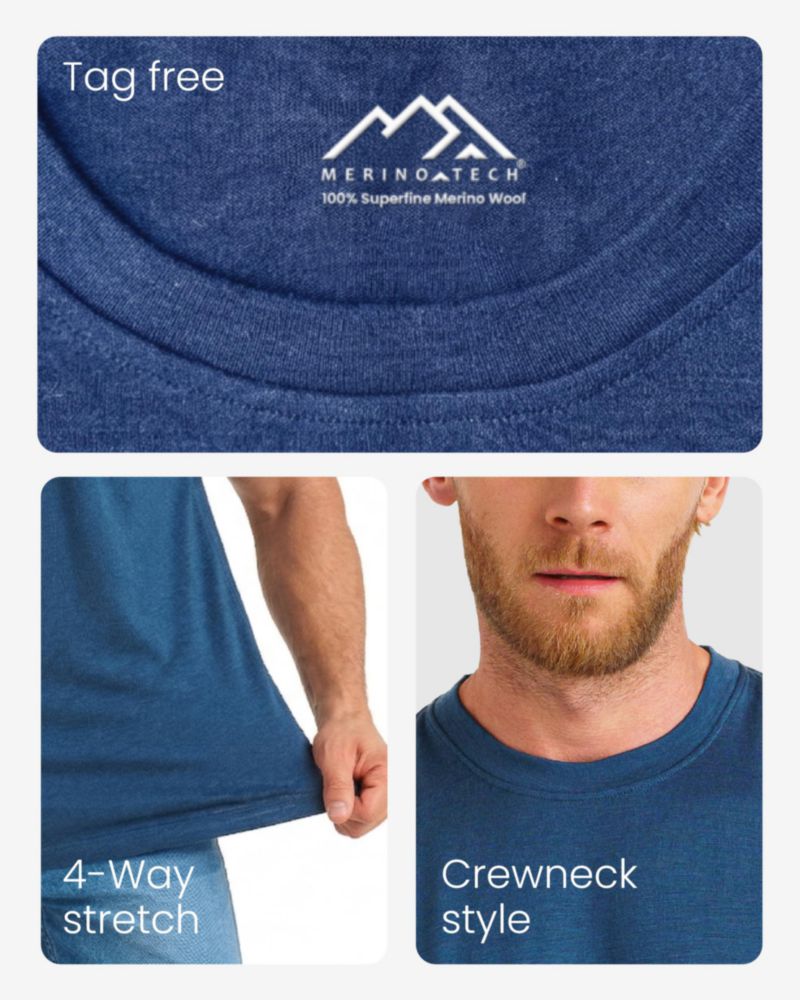 Camiseta Merino.tech XXL Carbón 180 g/m² Lana Merino