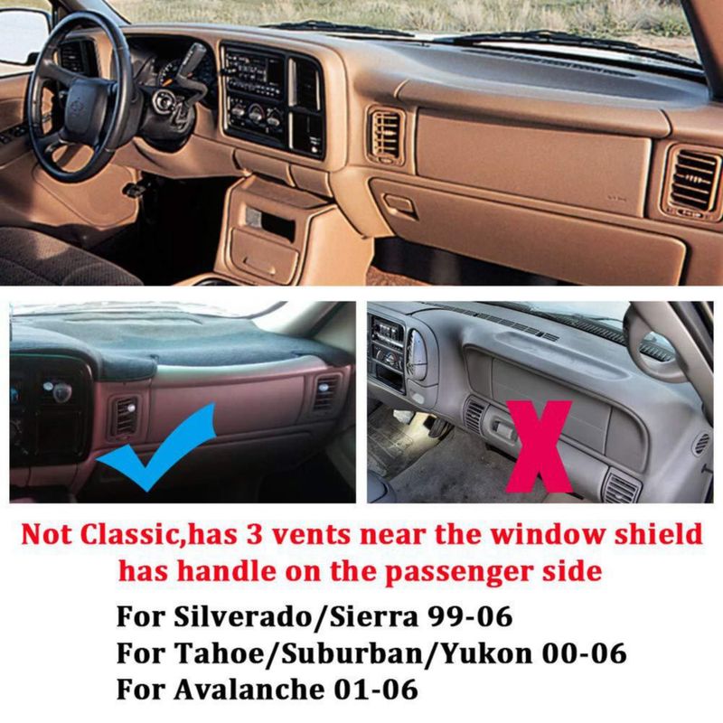 Cubierta de tablero HanLanKa Chevy Silverado 1999-2006 negro