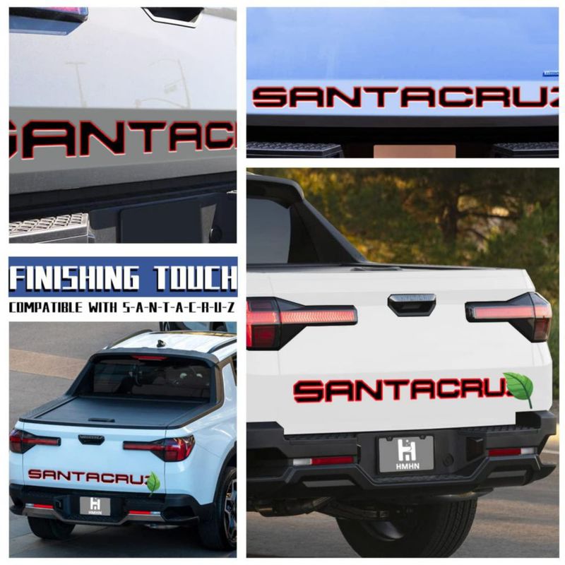 Inserciones para Portón Trasero HMHN Santa Cruz 3D Negro y Rojo