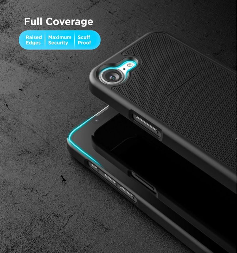 Funda ENCASED con soporte giratorio y cinturón para iPhone 16e/17e negro