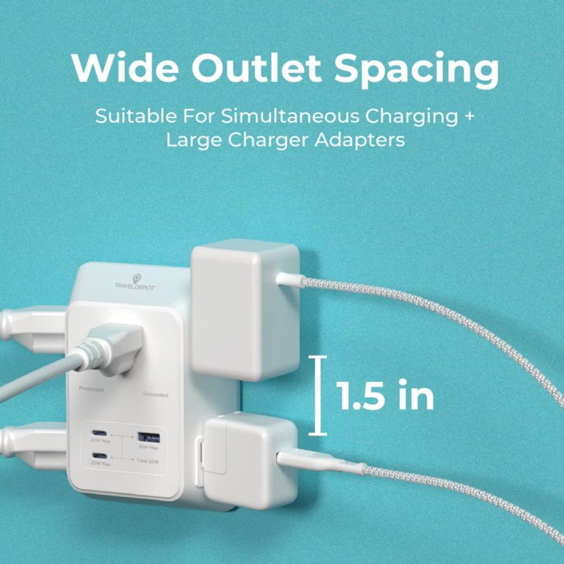 Regleta Travel Depot de 5 tomas USB‑C 32 W blanca